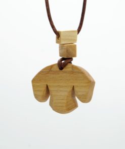 Dackel Anhänger aus Holz Anhänger Dackel-Kopf Ahornholz mit verstellbaren Lederband